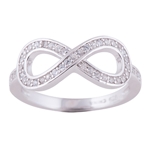 Infinity Ring with Clear Cubic Zirconias
